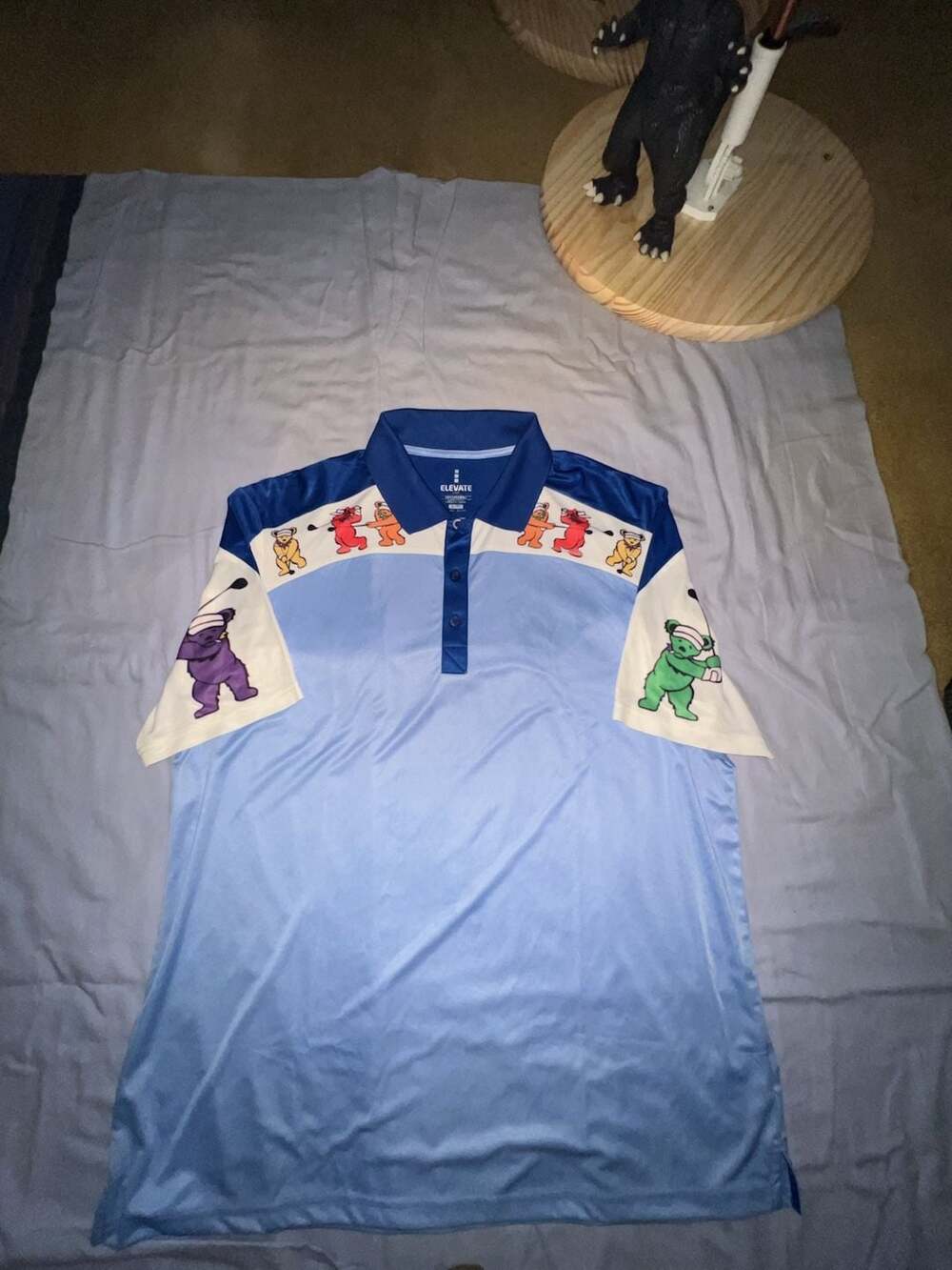 One of a kind Grateful Dead Dancing Bears Golf Performance Polo Shirt